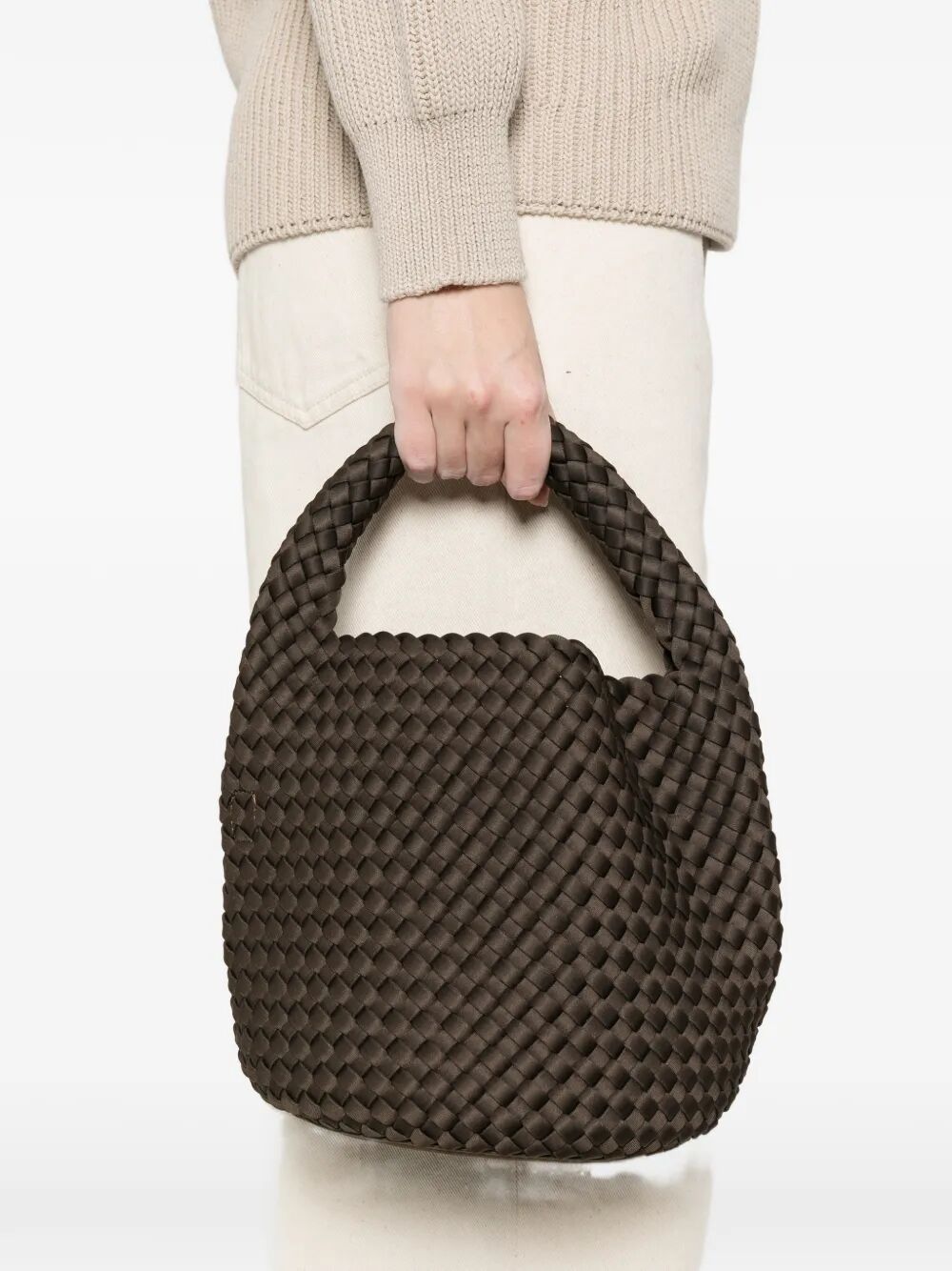 Basket Brown Polyester Bag
