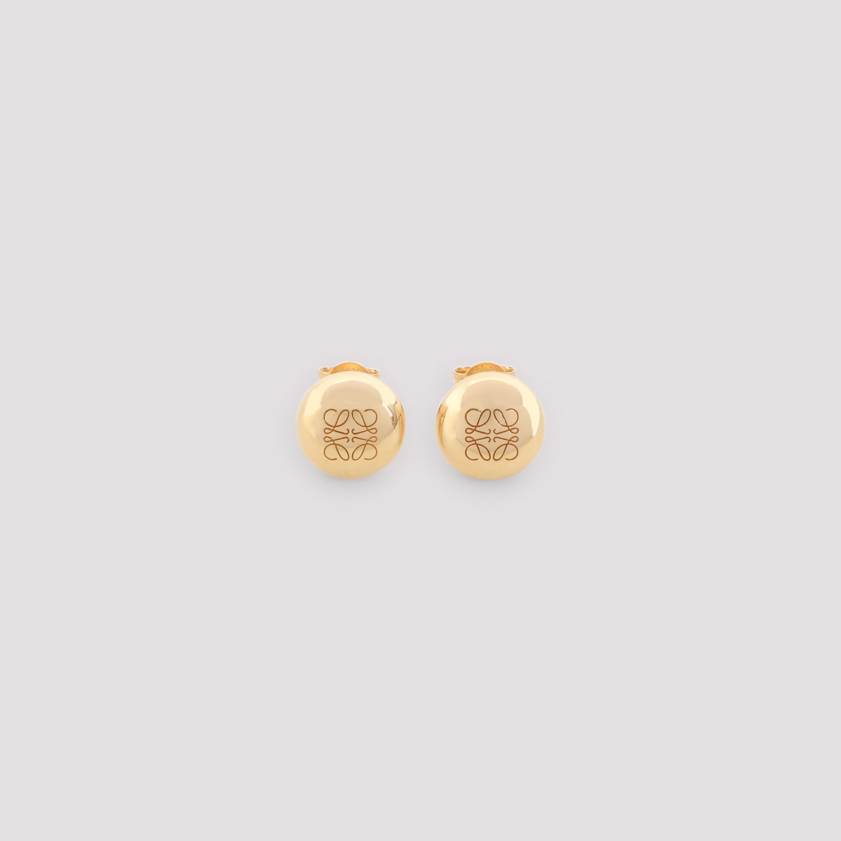Anagram Pebble Stud Earrings Metallic Sterling Silver Jewellery