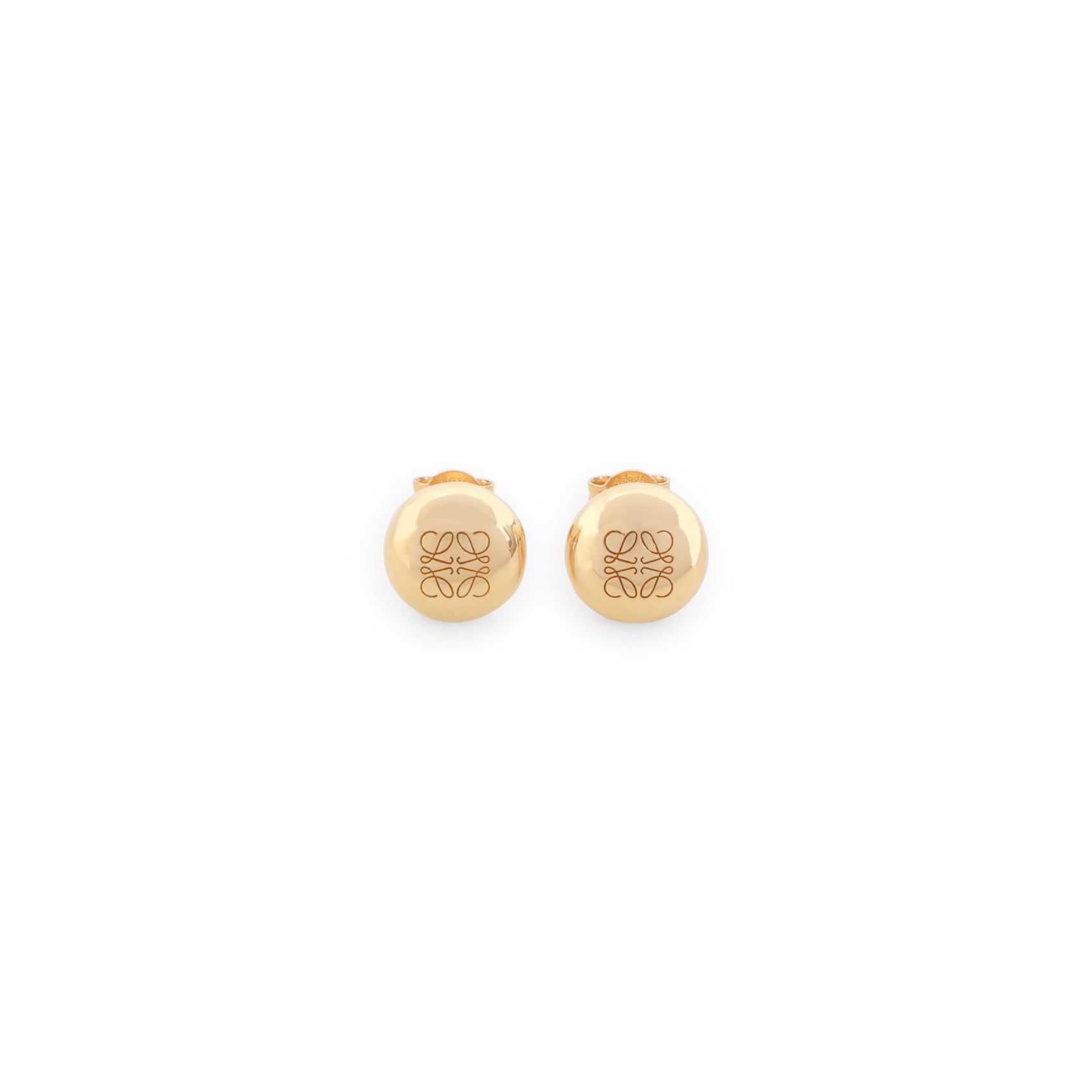 Anagram Pebble Stud Earrings Metallic Sterling Silver Jewellery