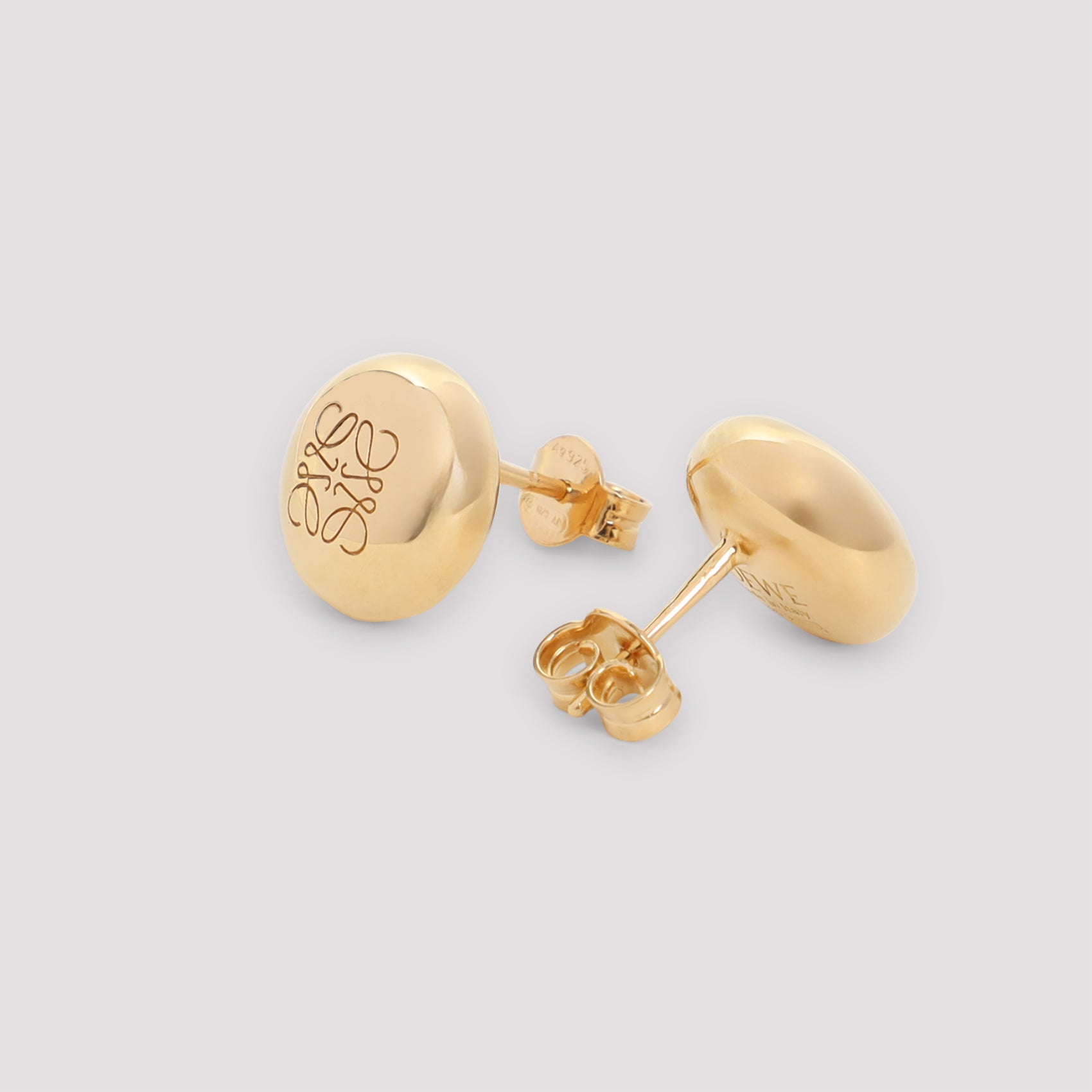 Anagram Pebble Stud Earrings Metallic Sterling Silver Jewellery