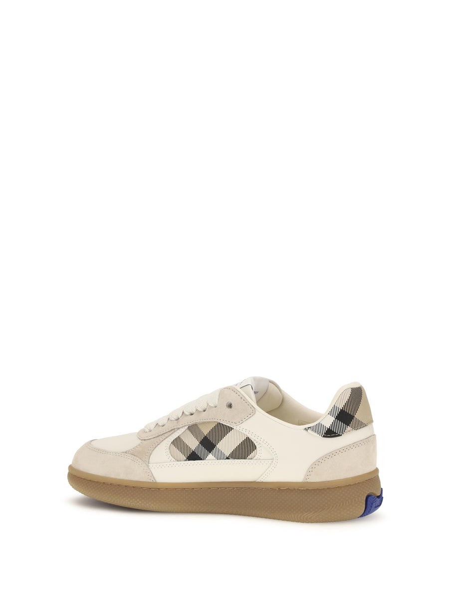 Sneakers Terrace Leather And Check Beige/grey/sand Upper: Calf Trainers