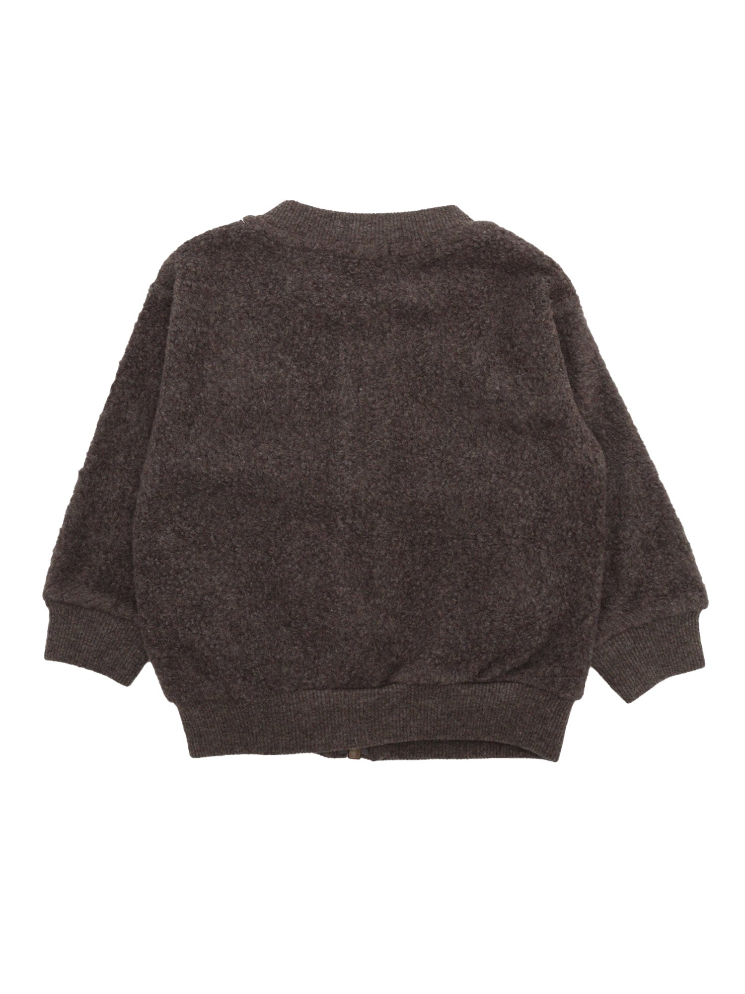Zipper Jacket Brown Cotton Acrylic Pes