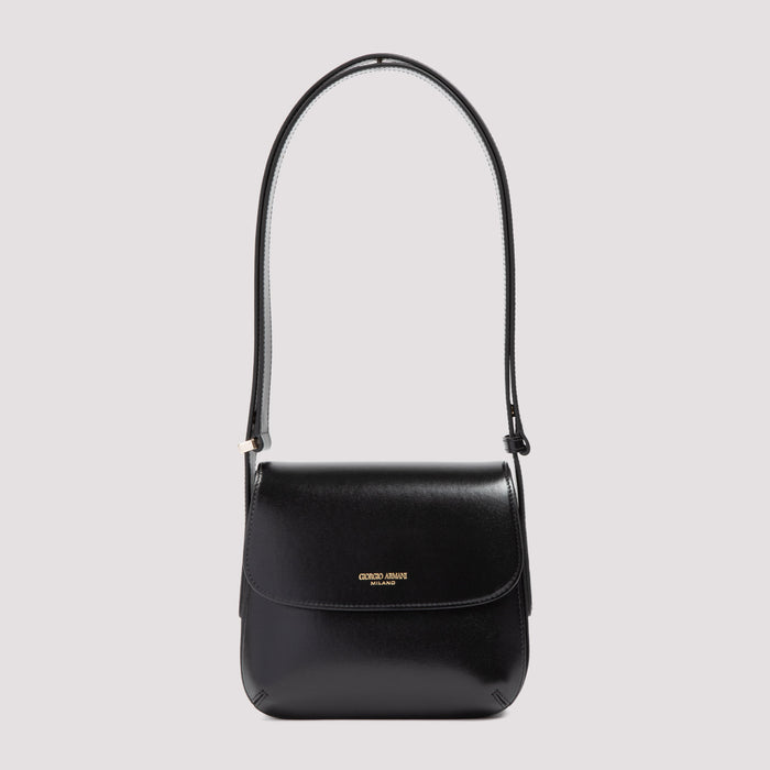 La Prima Small Shoulder Bag Black Bovine Leather