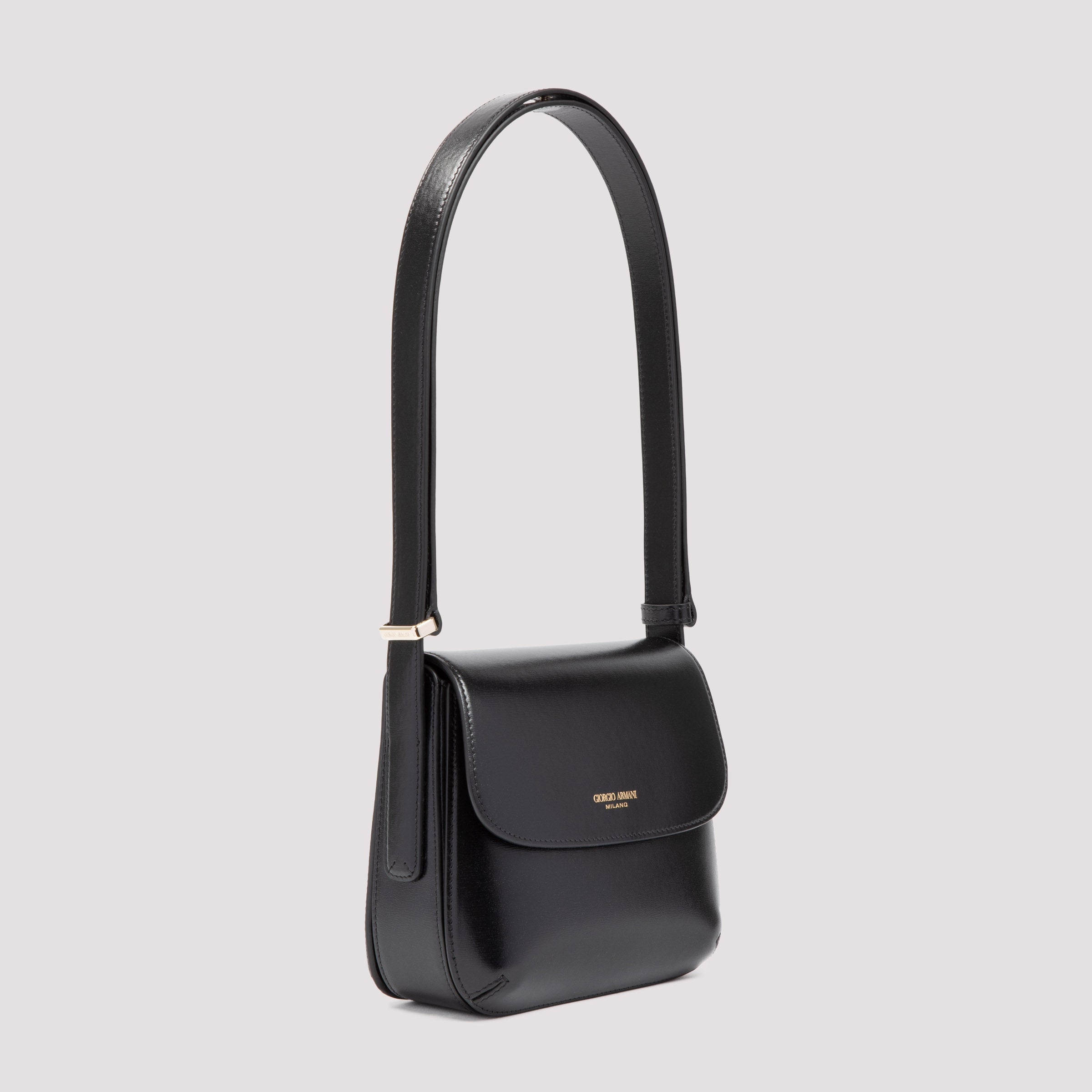 La Prima Small Shoulder Bag Black Bovine Leather