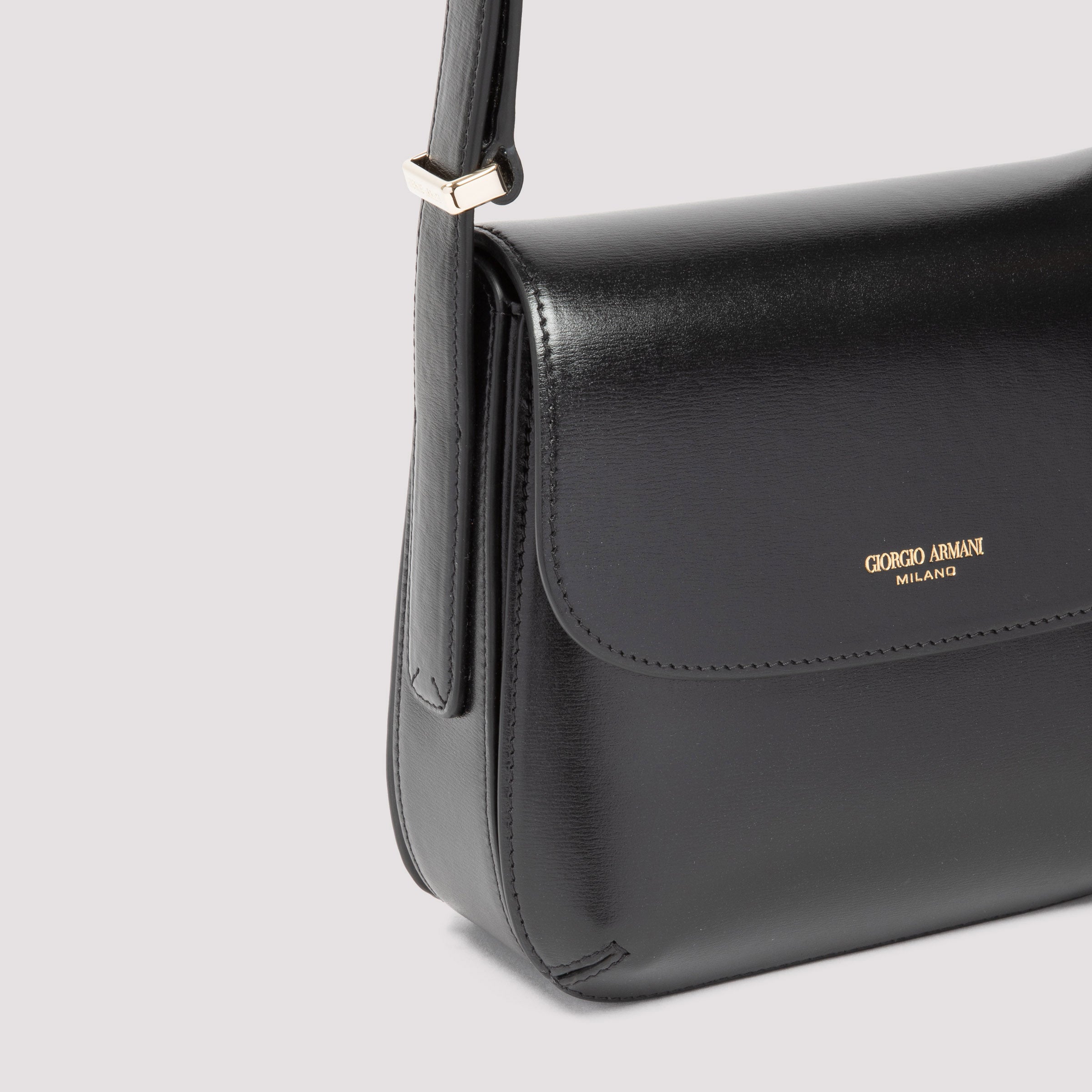 La Prima Small Shoulder Bag Black Bovine Leather