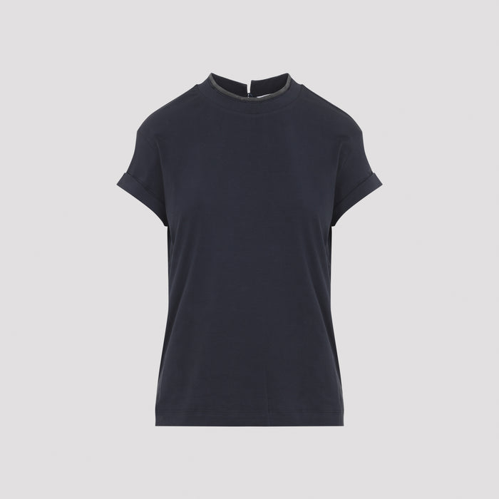 T-shirt Blue Cotton Elastane Tshirt