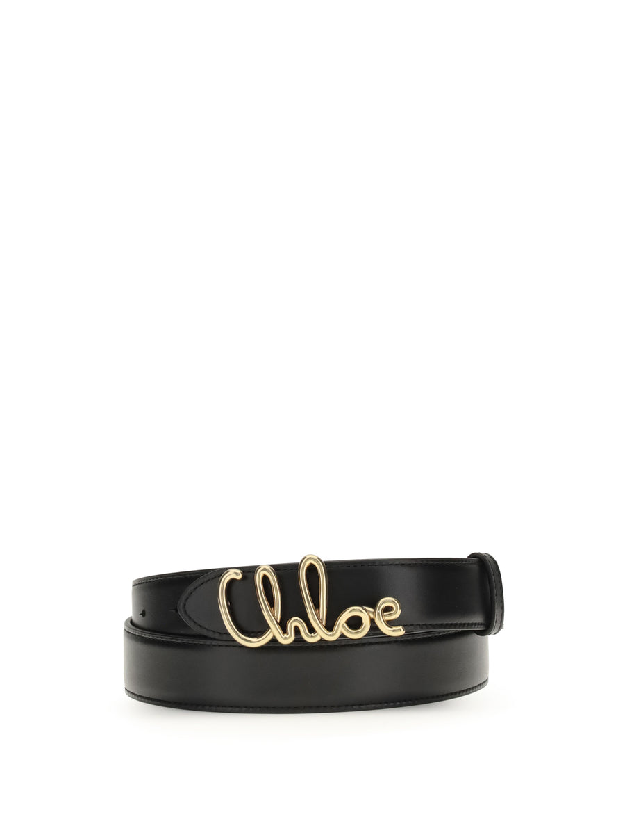 Chloé Iconic Belt Black Calf Leather Bos Taurus
