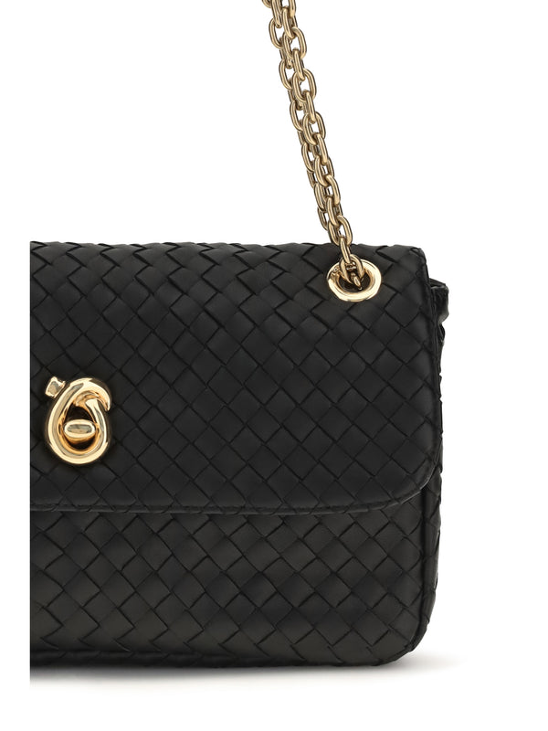 Shoulder Bag Intreccio Black-Brass Black/brass Lamb Leather