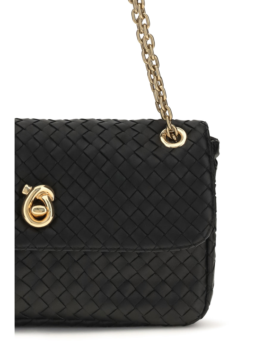 Shoulder Bag Intreccio Black-Brass Black/brass Lamb Leather
