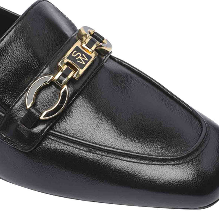 Signature Square Leather Loafers Black Calf