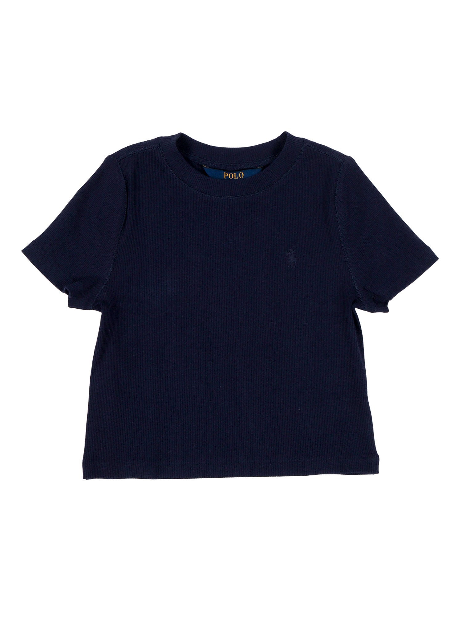 KNIT-T-SHIRT Blue Cotton Elastane Short Sleeves T-shirt