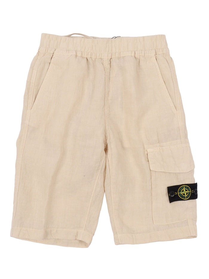 REGULAR BERMUDA Beige Linen Short