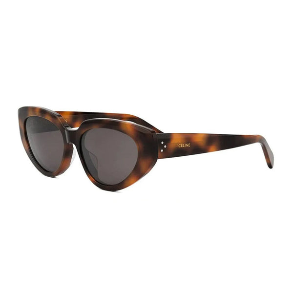 Celine Sunglasses Cat Eye Full Rim, Havana Frame And Grey Lens Cl40286f53a Brown