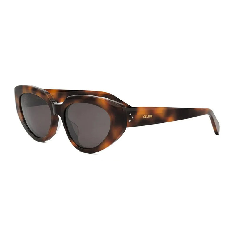 Celine Sunglasses Cat Eye Full Rim, Havana Frame And Grey Lens Cl40286f53a Brown