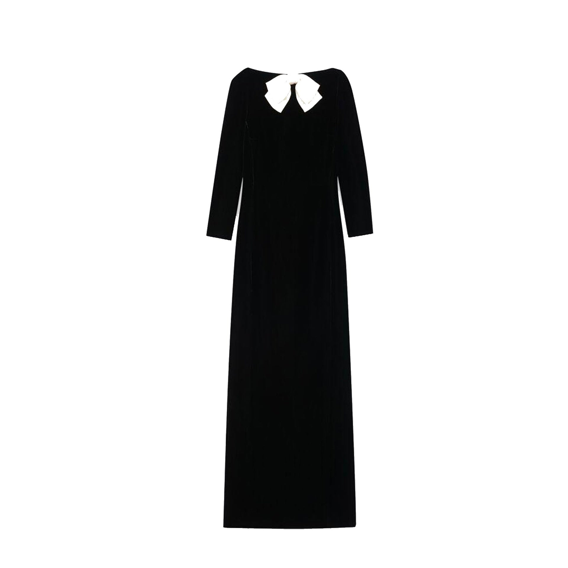 Velvet Long Dress Black Viscose