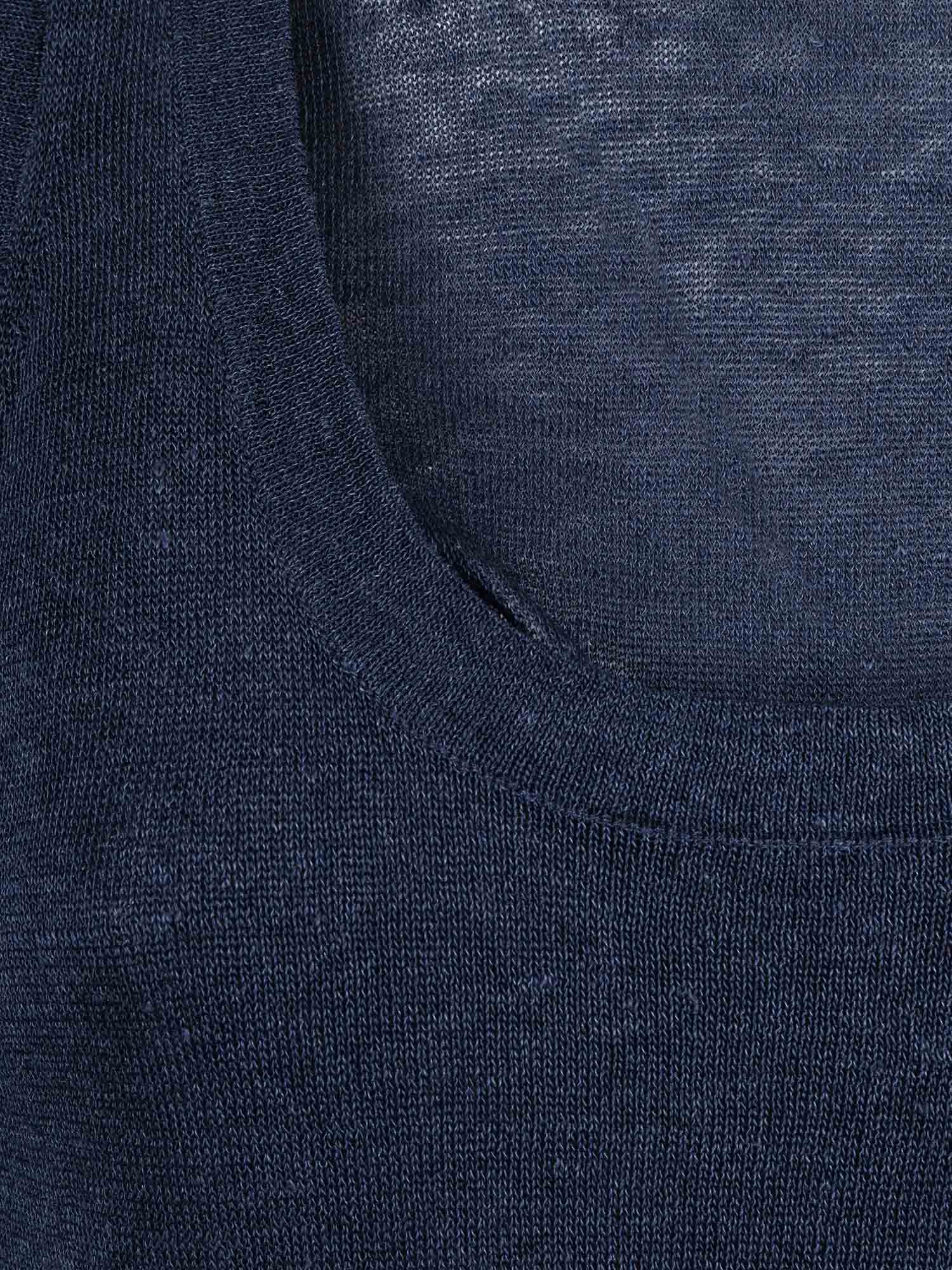 Sweater Blue Linen Viscose Crewneck