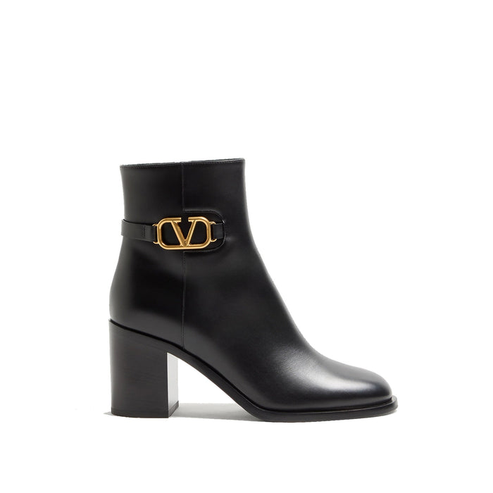 Garavani V Logo Boots Black Calf Leather