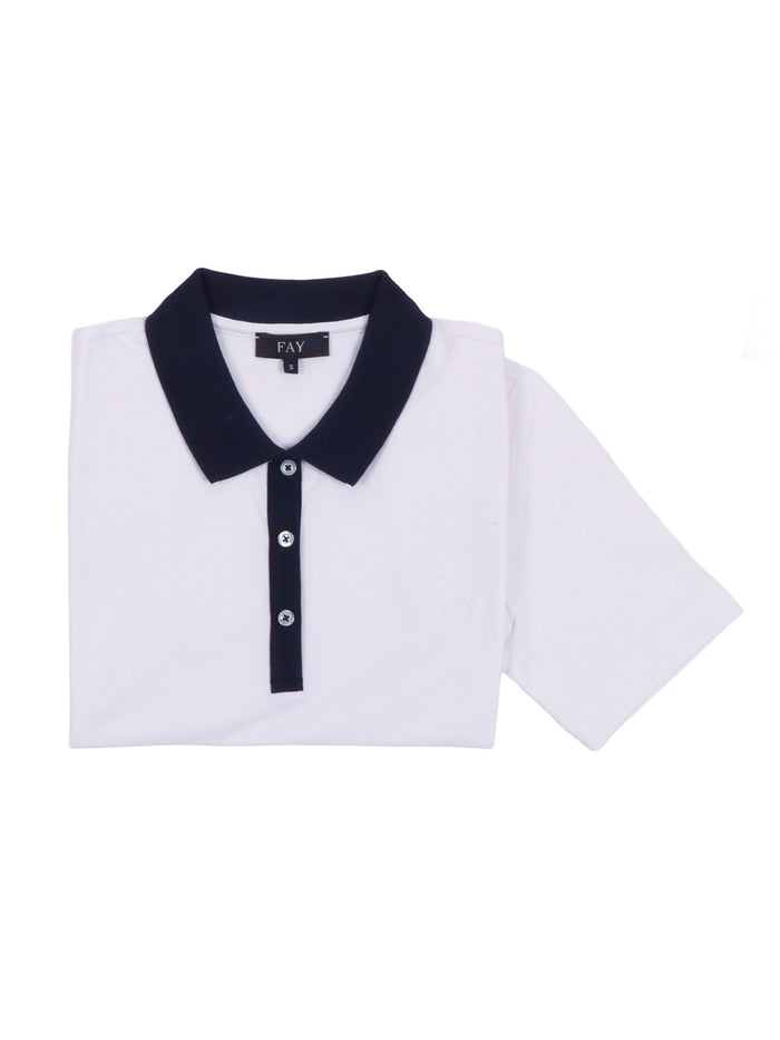 POLO White Cotton Elastane Shirt