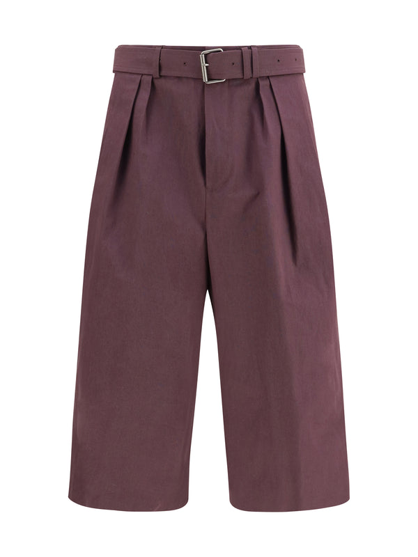 Cotton Poplin Shorts Dark Purple Trousers