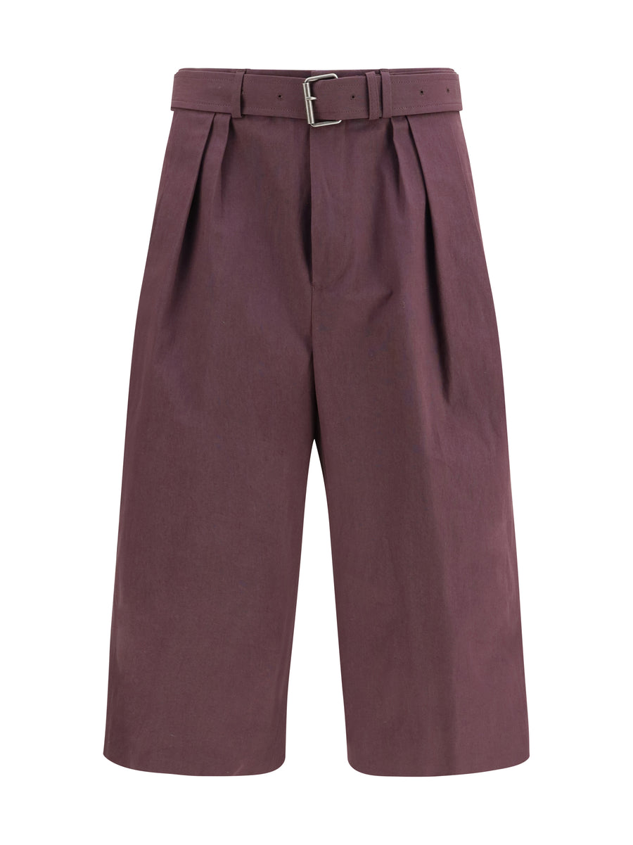 Cotton Poplin Shorts Dark Purple Trousers
