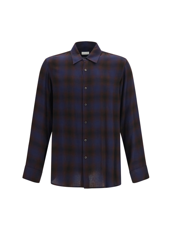 Shirt Brown Check Viscose