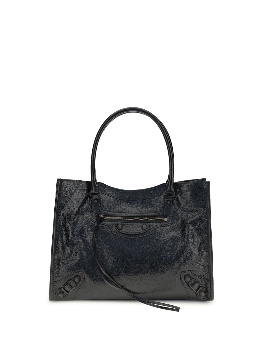 Small Le City Tote Bag Black Lamb Ovis Aries Shoulder