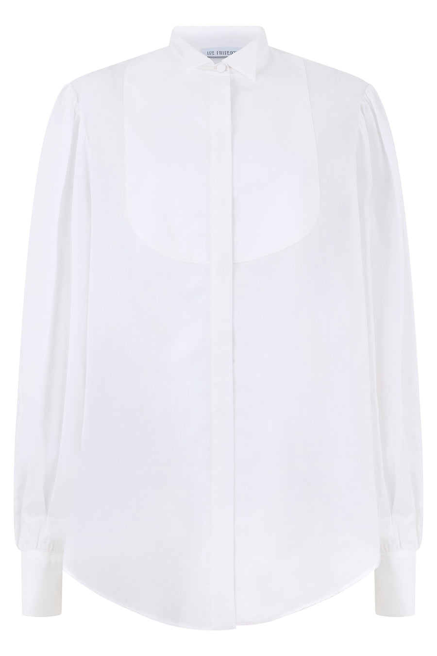 Long-Sleeve Blouse White Optical Cotton Shirt