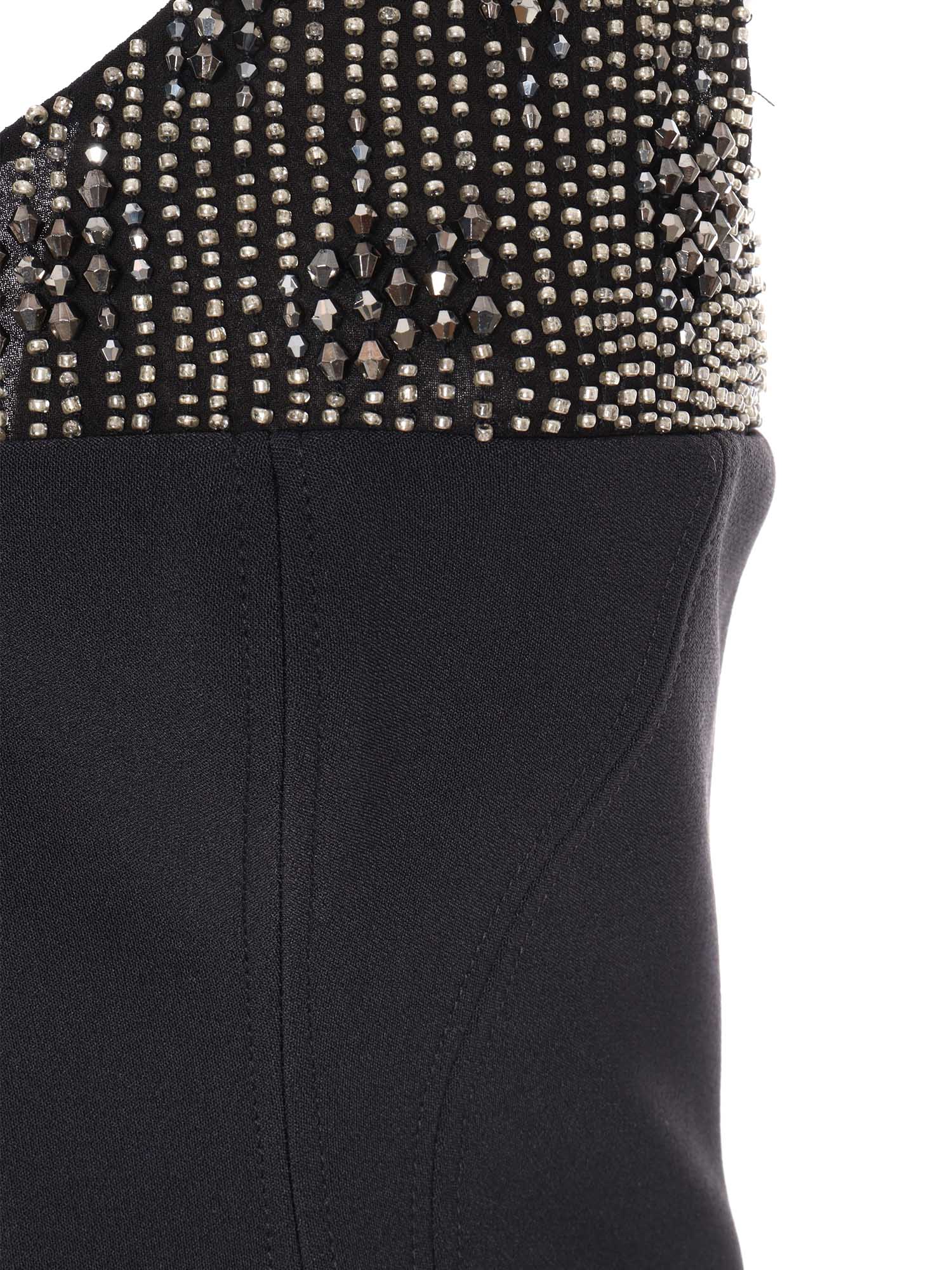 Black dress with beads Polyester Elastane Mini