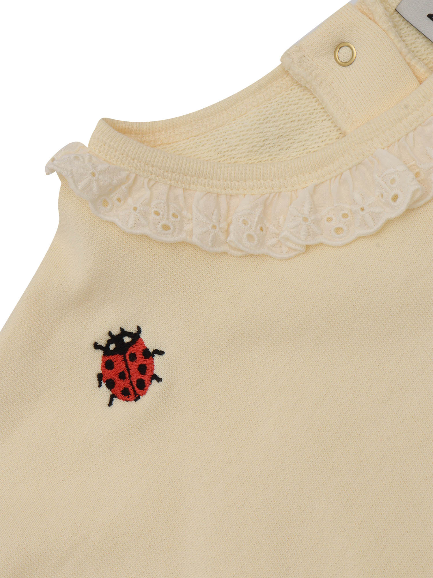 Ladybugs emb lace sweatshirt Beige Organic Cotton