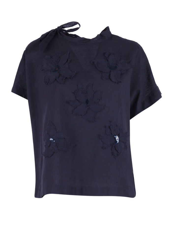 Blouse Blue Cotton Shirt