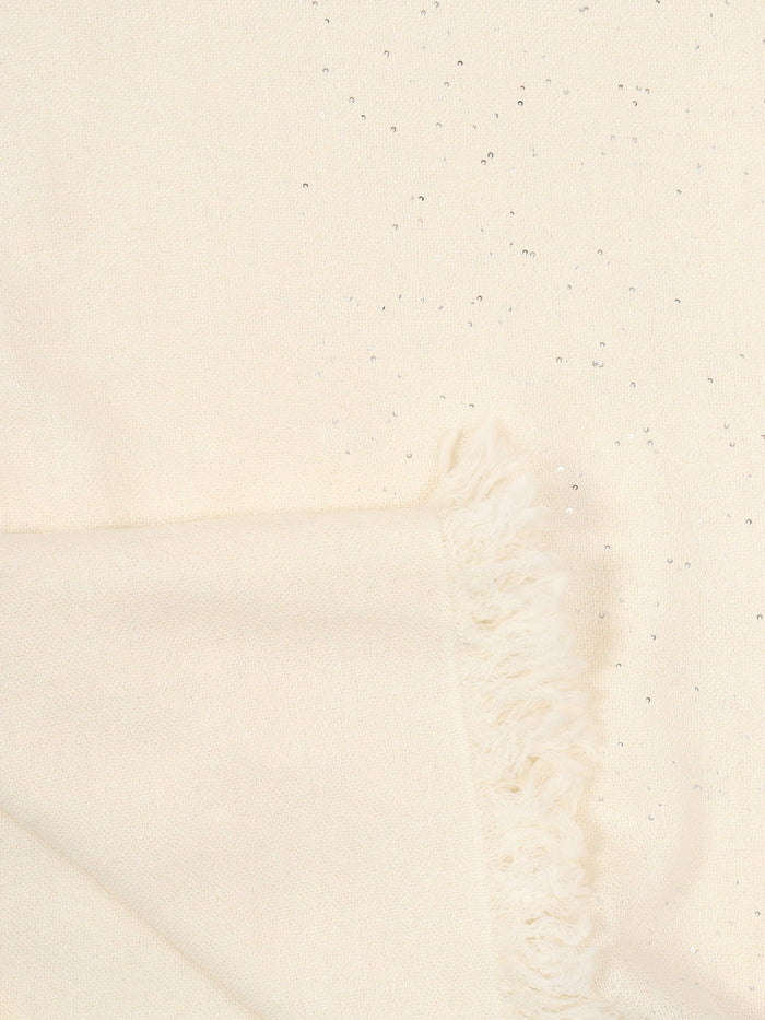 Kundy 85x185 Scarf White Virgin Wool Silk Polyester