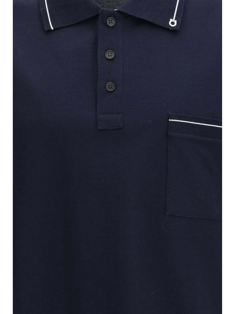 Polo Shirt Gancini New Navy-White Navy/white Cotton