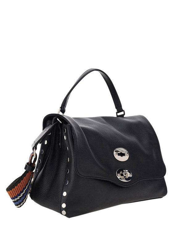 Handbag Postina Daily Black Calf Leather Handbags