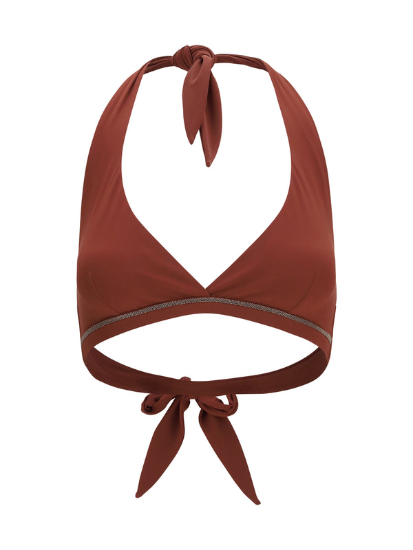 Triangle Bikini Top Red Pear Polyamide Swimwear