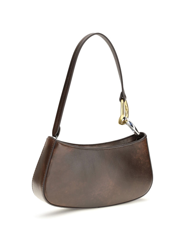 Shoulder Bag Ollie Espresso Calf Leather Distressed