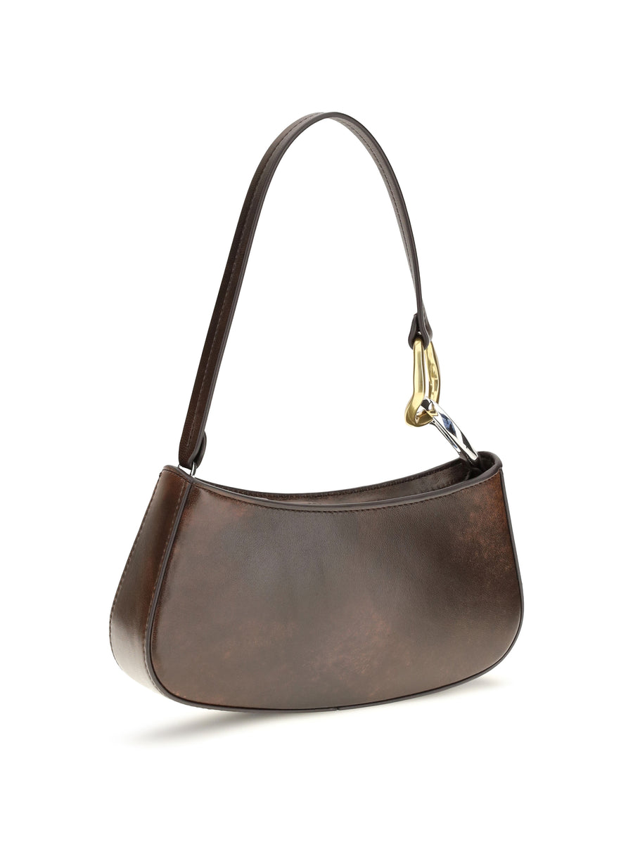 Shoulder Bag Ollie Espresso Calf Leather Distressed