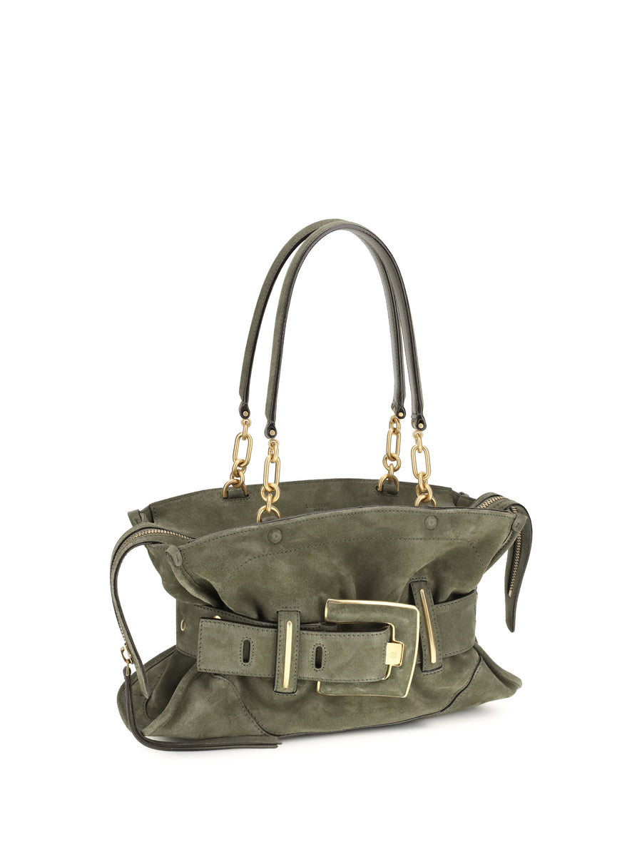 Handbag Anthem Suede Green Calf Handbags