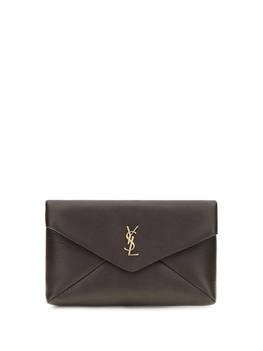 Saint Laurent 100% lambskin wallet in brown