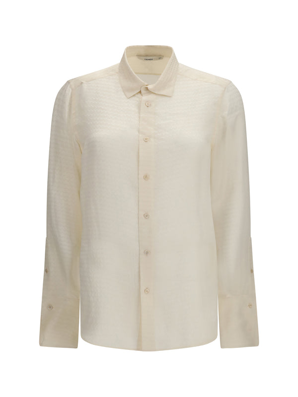Jacquard Silk Shirt Ivory