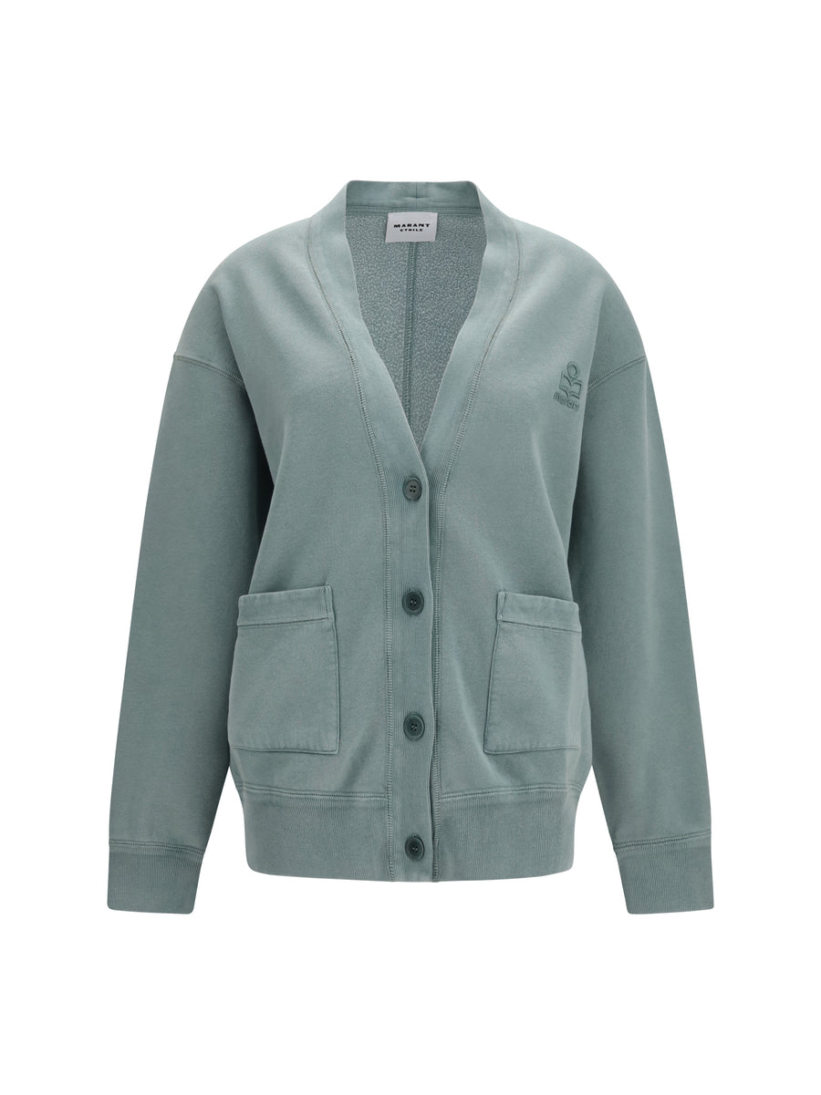 Cardigan Stephy V-Neck Sage Cotton