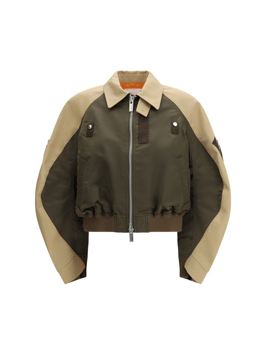 Bomber Jacket Cotton-Nylon D-Khaki-Beige D/khaki/beige