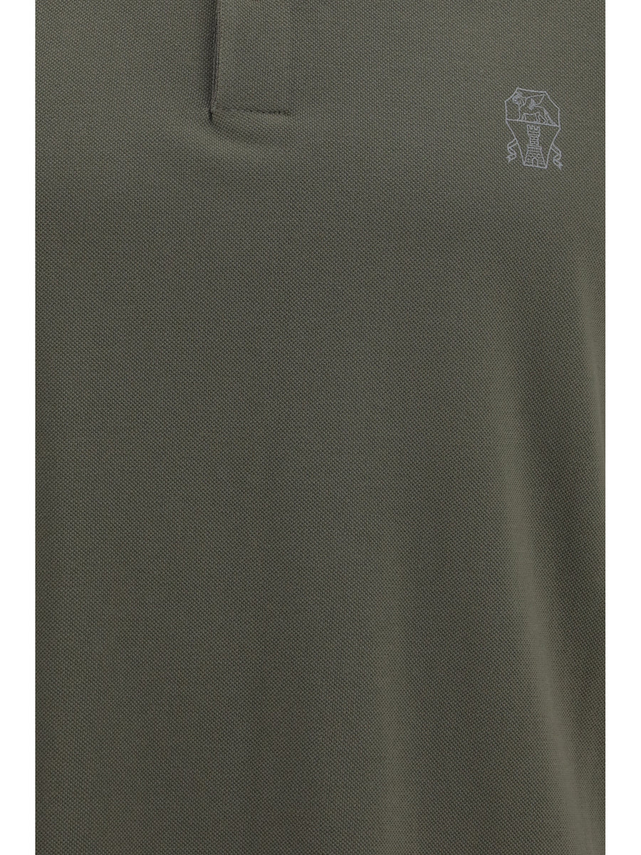 Polo Shirt Cotton Army Washed-Grey Washed/grey