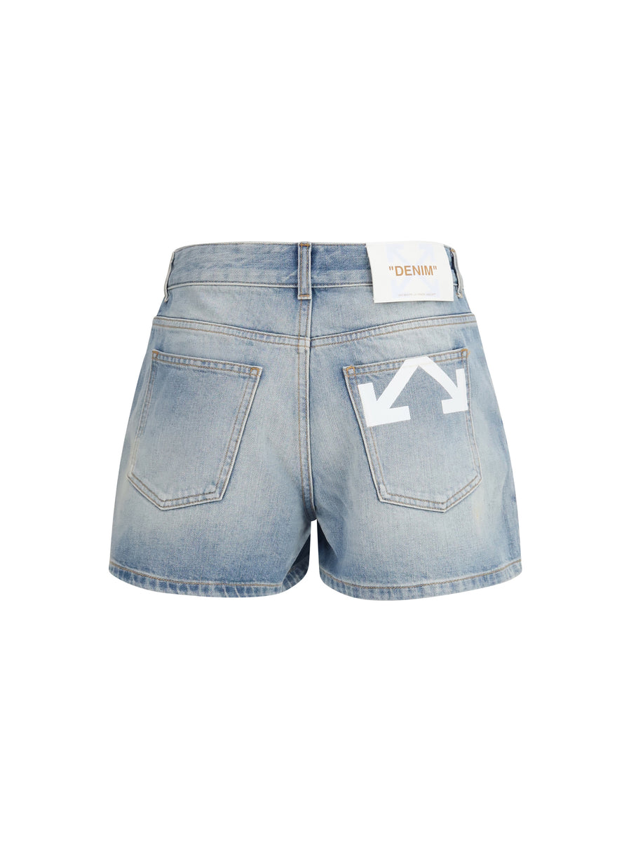 Denim Shorts Doll Bleach White Cotton Trousers
