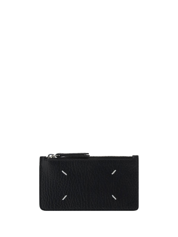 Calfskin Card Holder With Zip Closure Black Calf Leather Bos Taurus Wallets & Purses