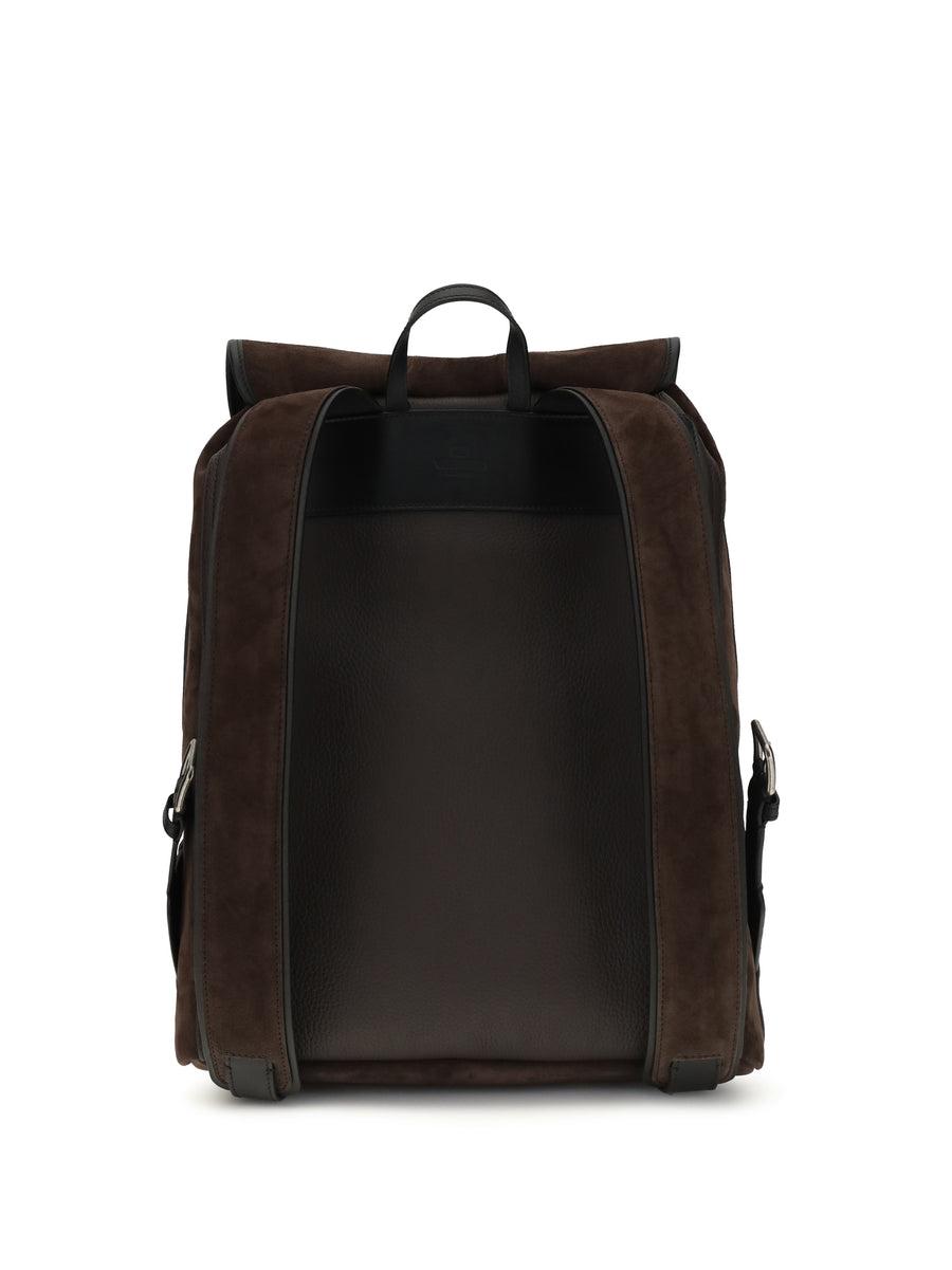 Backpack Antibes Suede Dark Brown/black Calf Leather Backpacks