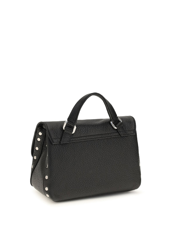 Handbag Baby Postina Black Calf Leather Shoulder Bags