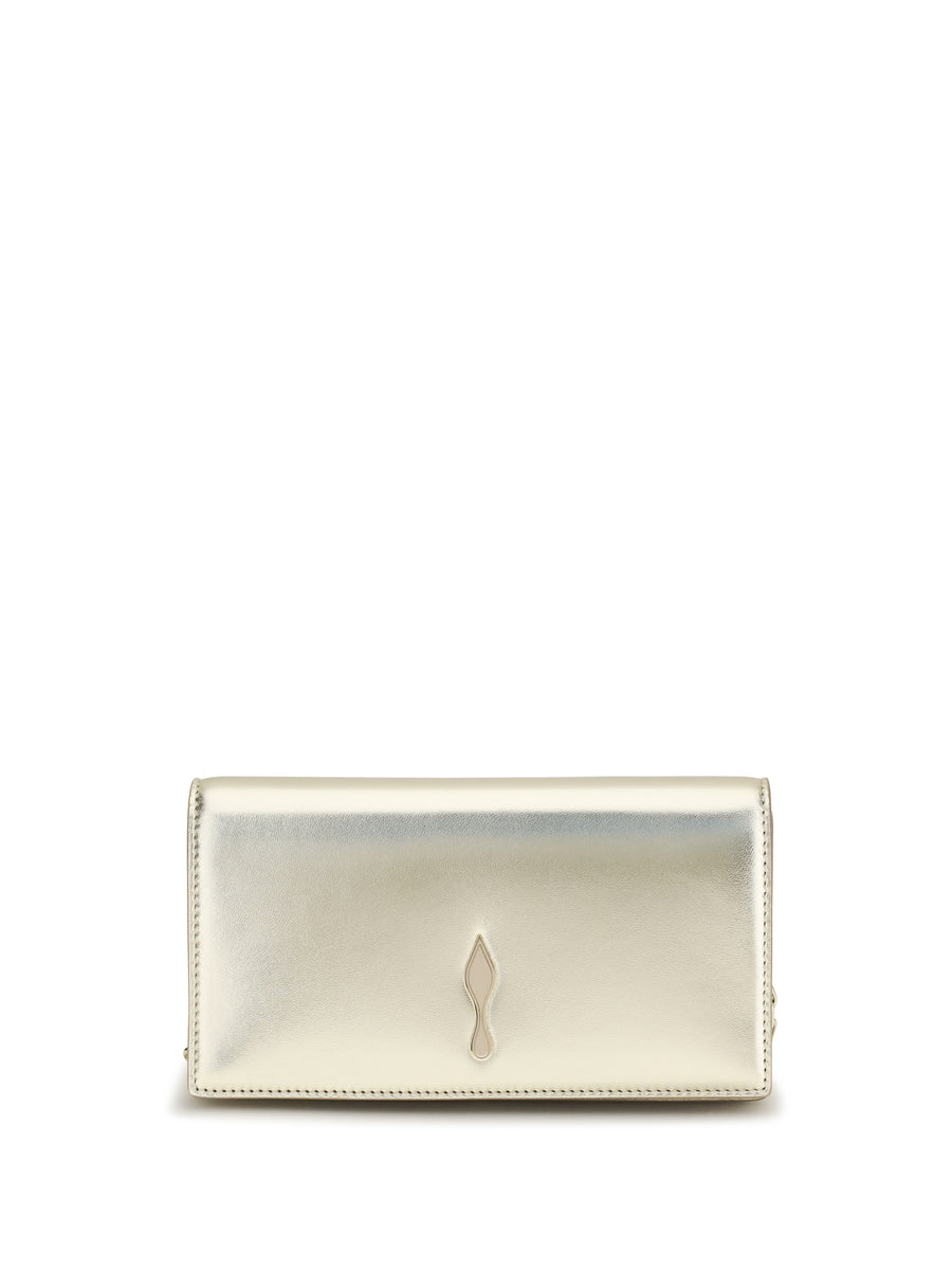 Clutch Bettina Platinum-Gold Laminated Leather Platinum/gold Lamb Bags