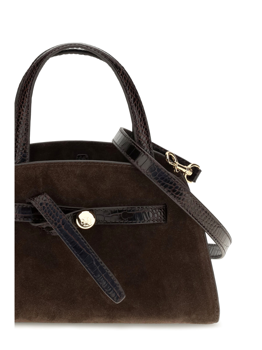 Shoulder Bag Romy Suede Dark Cocoa