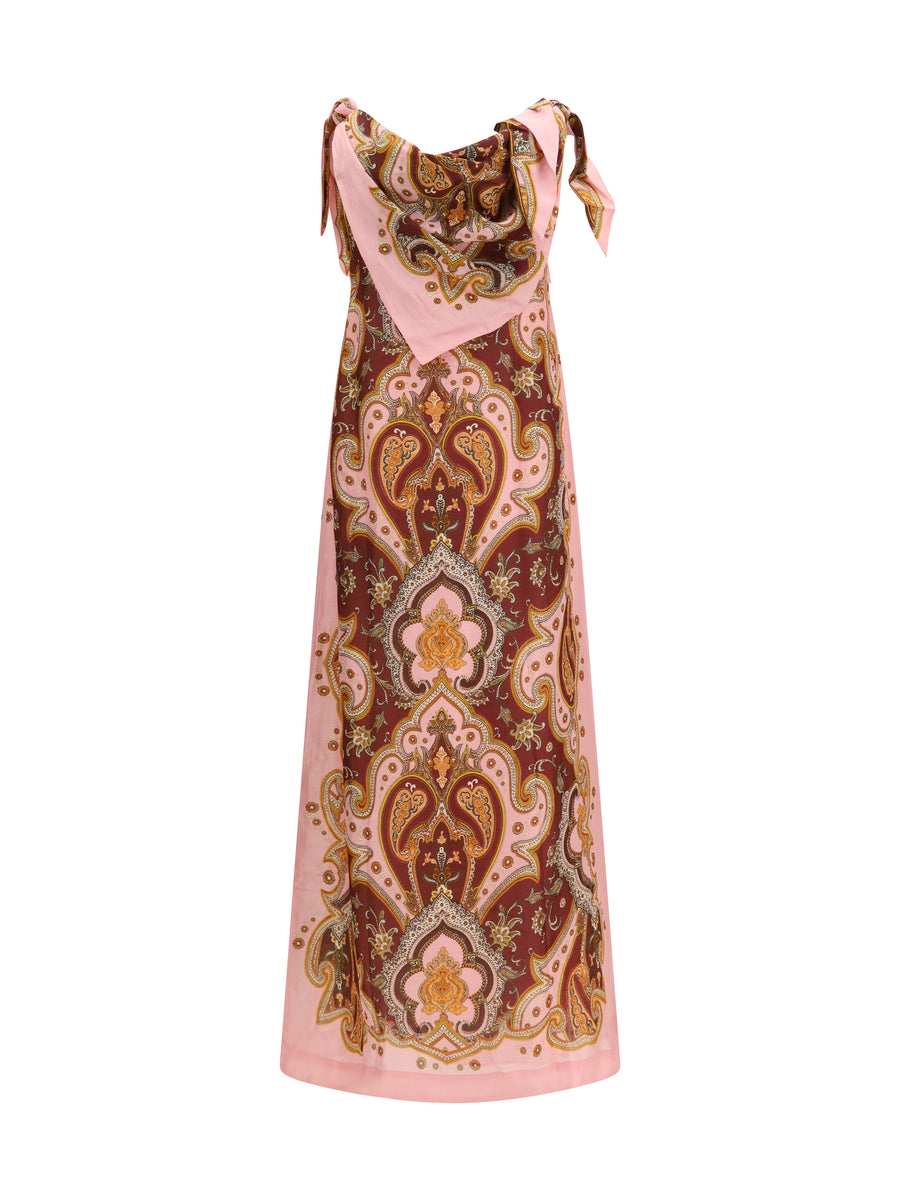 Dress Porter Linen-Blend Burgundy Viscose