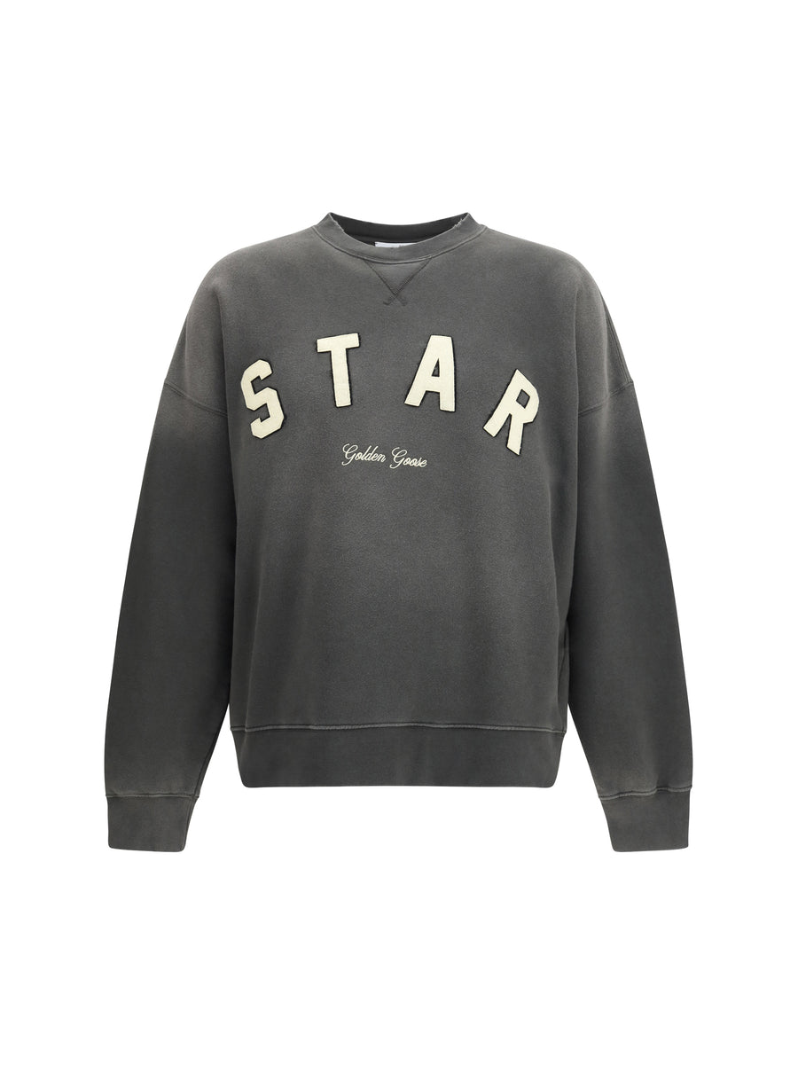 Star-Embroidered Sweatshirt Charcoal Cotton Sweatshirts